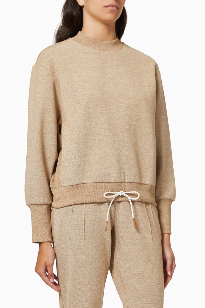 

Edith Sweatshirt in Ribbed Pique, Brown