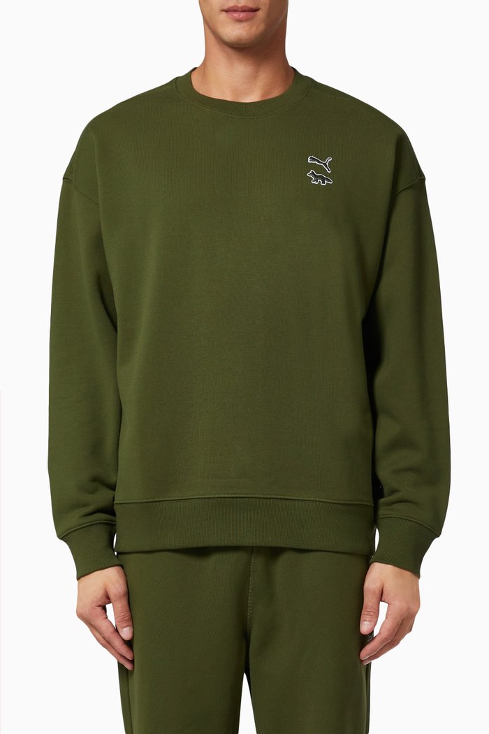 

x Maison Kitsune Sweatshirt in French Terry, Green