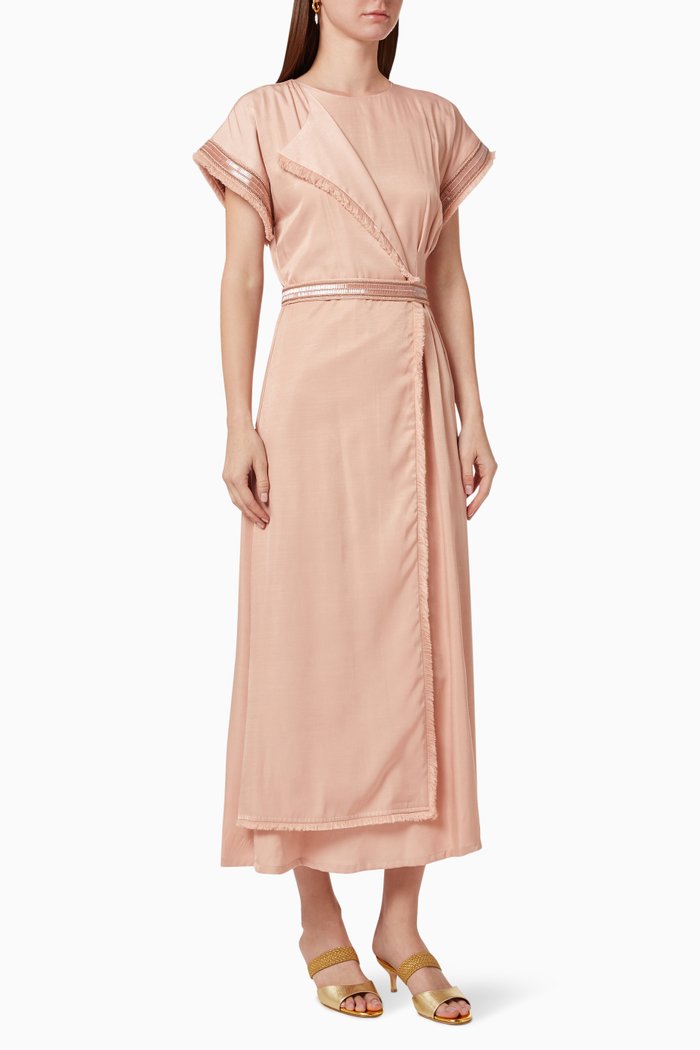 

Flap Dress in Rayon Twill, Pink