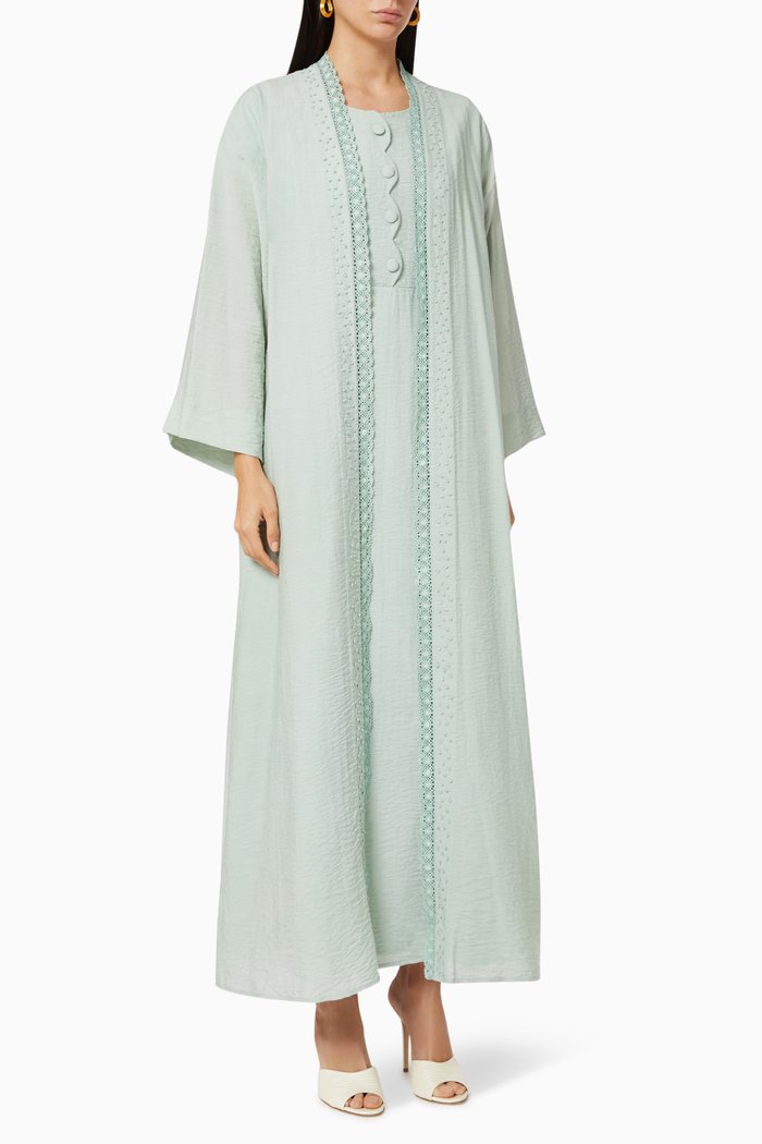 

Abaya Set in Linen, Green