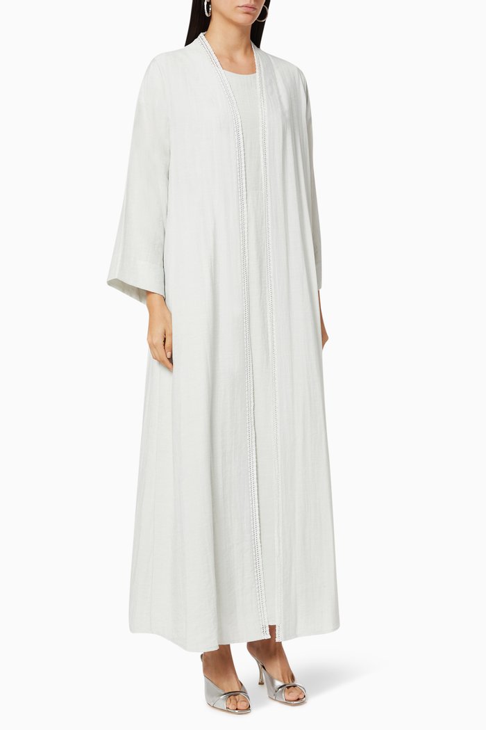 

Abaya Set in Linen, Grey