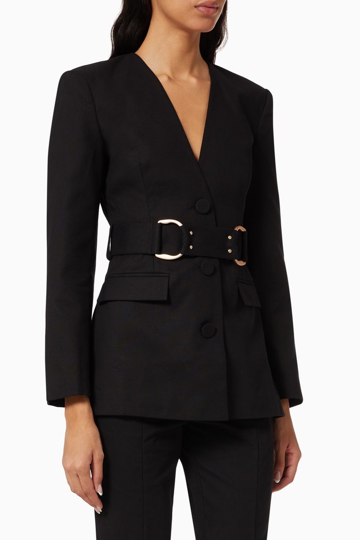 

Sadie Blazer in Cotton, Black