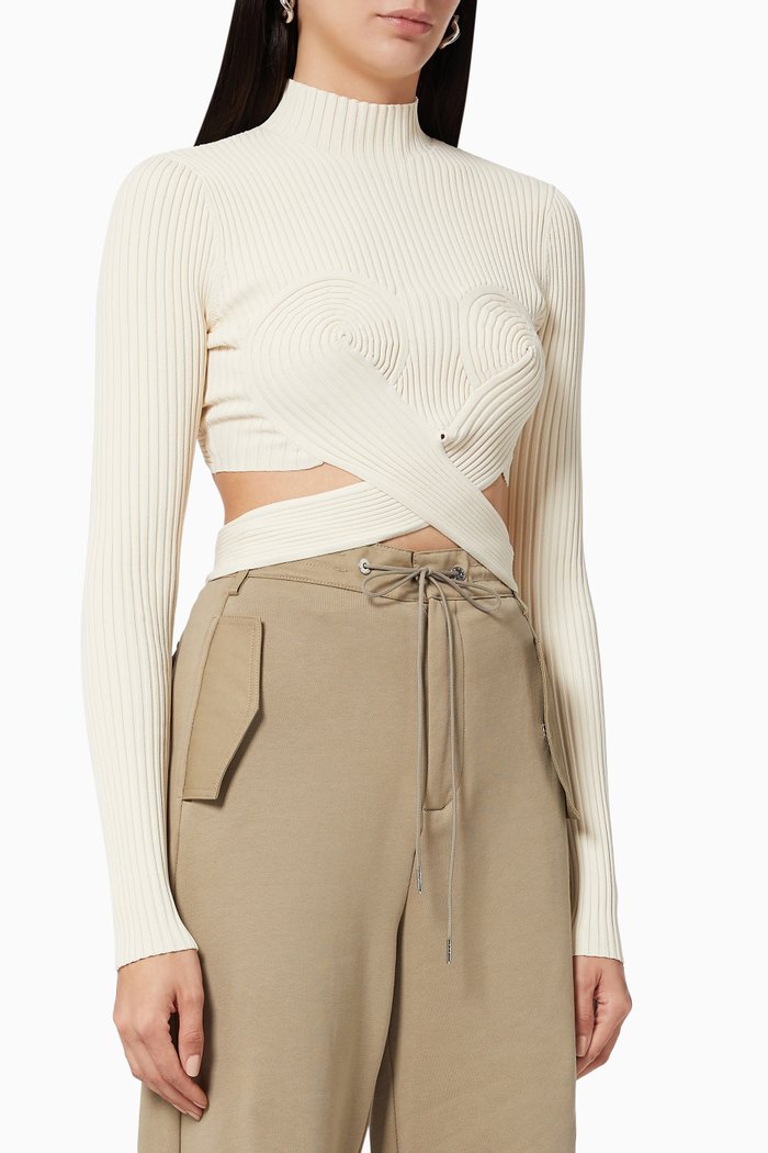 

Ribbed Crop Top, Neutral