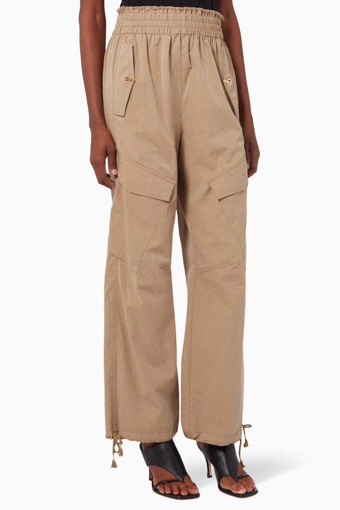 

Frayed Rope Cargo Pants in Cotton, Neutral