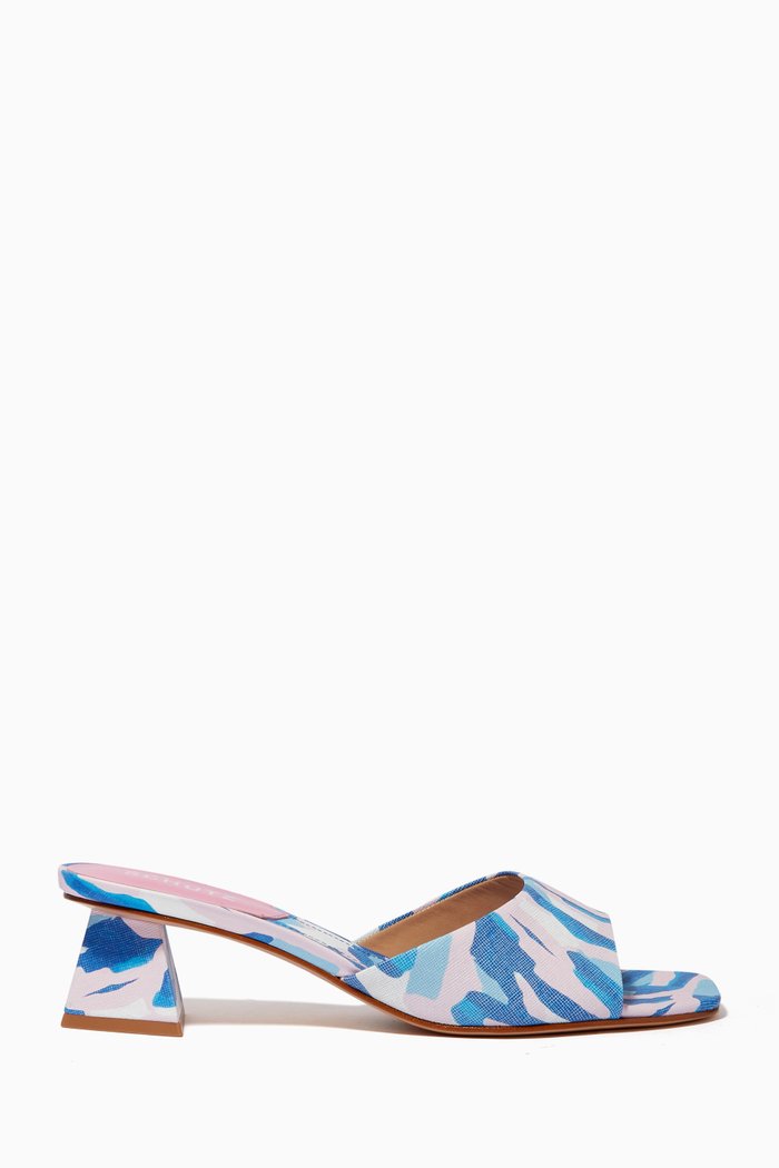 

Lizah Lo Mule Sandals in Leather, Multicolour