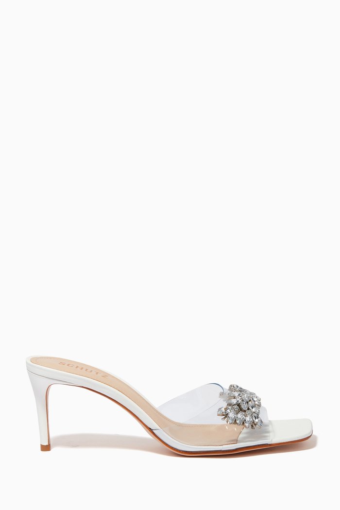 

Shary Heel Sandal in Nappa Leather & Vinyl, White