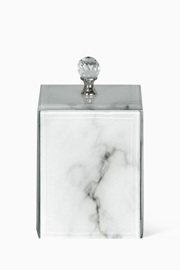 

Large Jewelry Box in Marble Glass, White