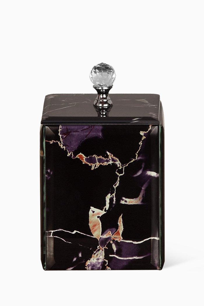 

Large Jewelry Box in Marble Glass, Black