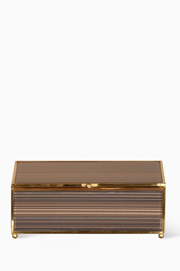 Large Jewellery Box in Marble Glass, Brown