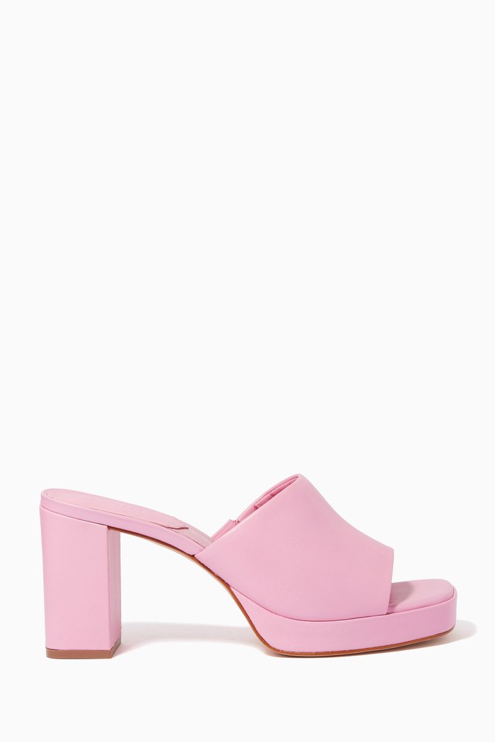 

Ammy Platform Sandals in Nappa Leather, Pink