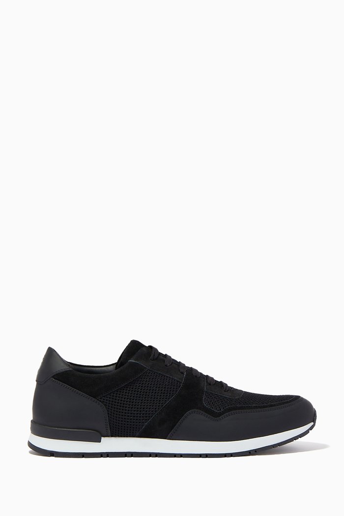 

Pace-G Sneakers in Leather & Mesh, Black