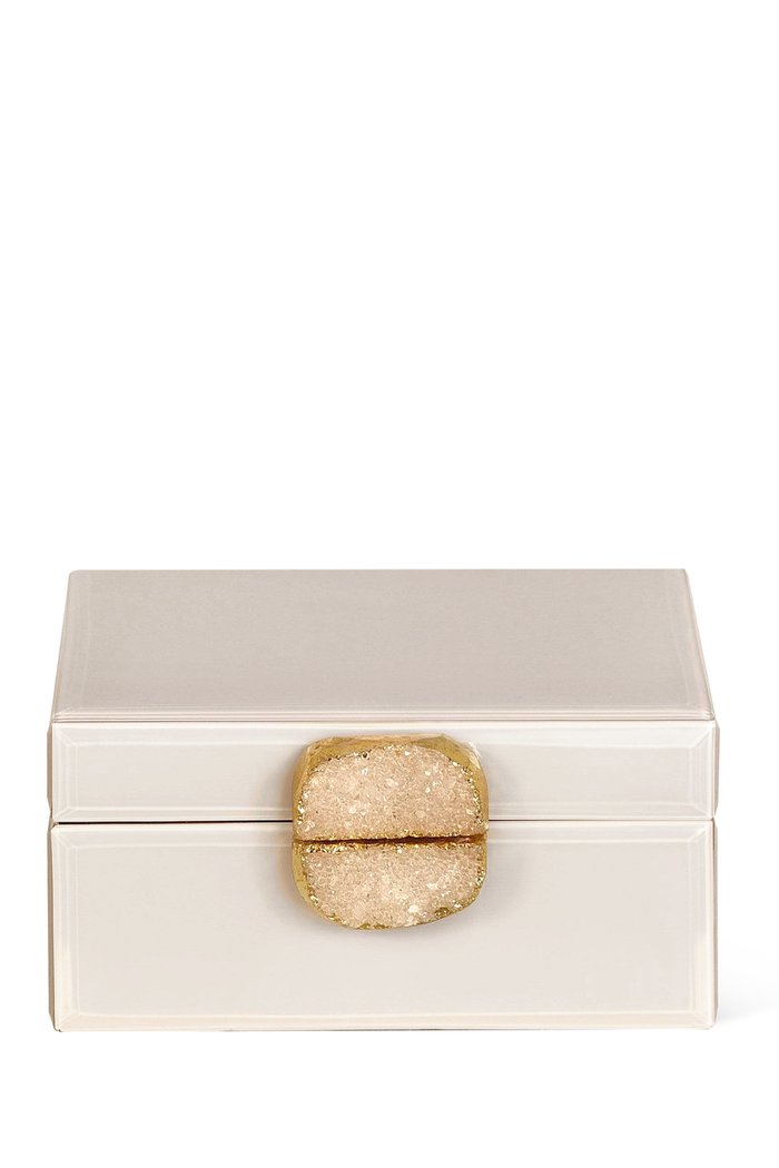 

Large Jewellery Box in Glass with Stone Knobb, Neutral