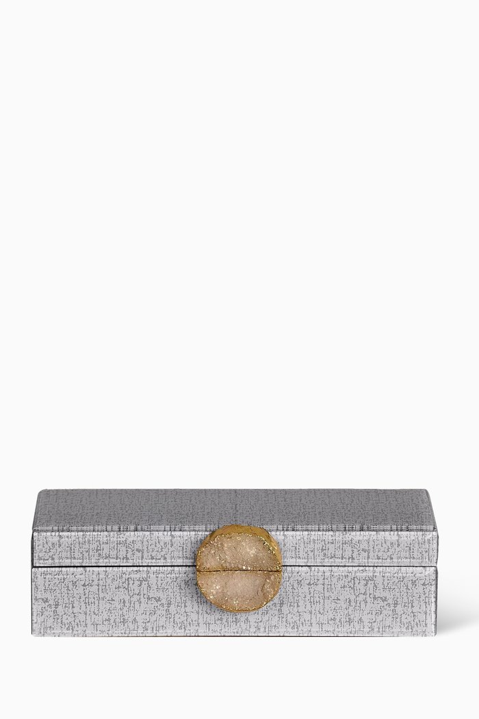 

Large Jewellery Box in Glass with Stone Knob, Neutral