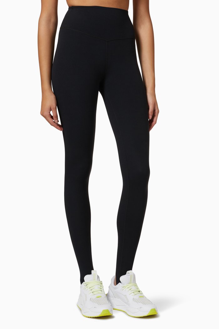 

River High Waist Airweight Stirrup Leggings in Nylon, Black