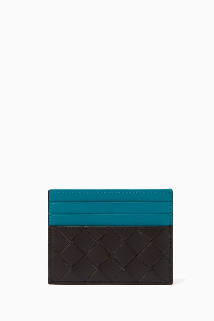 

Card Case in Intrecciato Calfskin, Brown