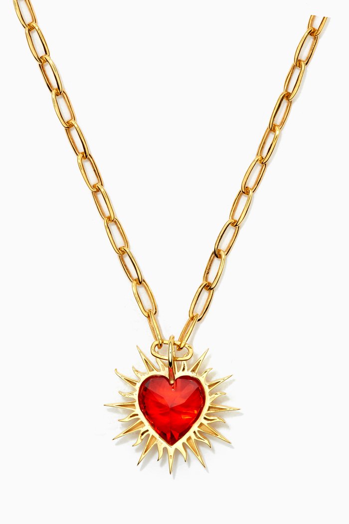 

Flaming Heart Necklace in Gold-plated Silver, Yellow