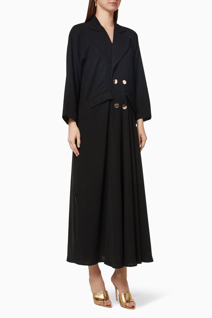 

Oversized Trenchcoat Style Abaya, Black
