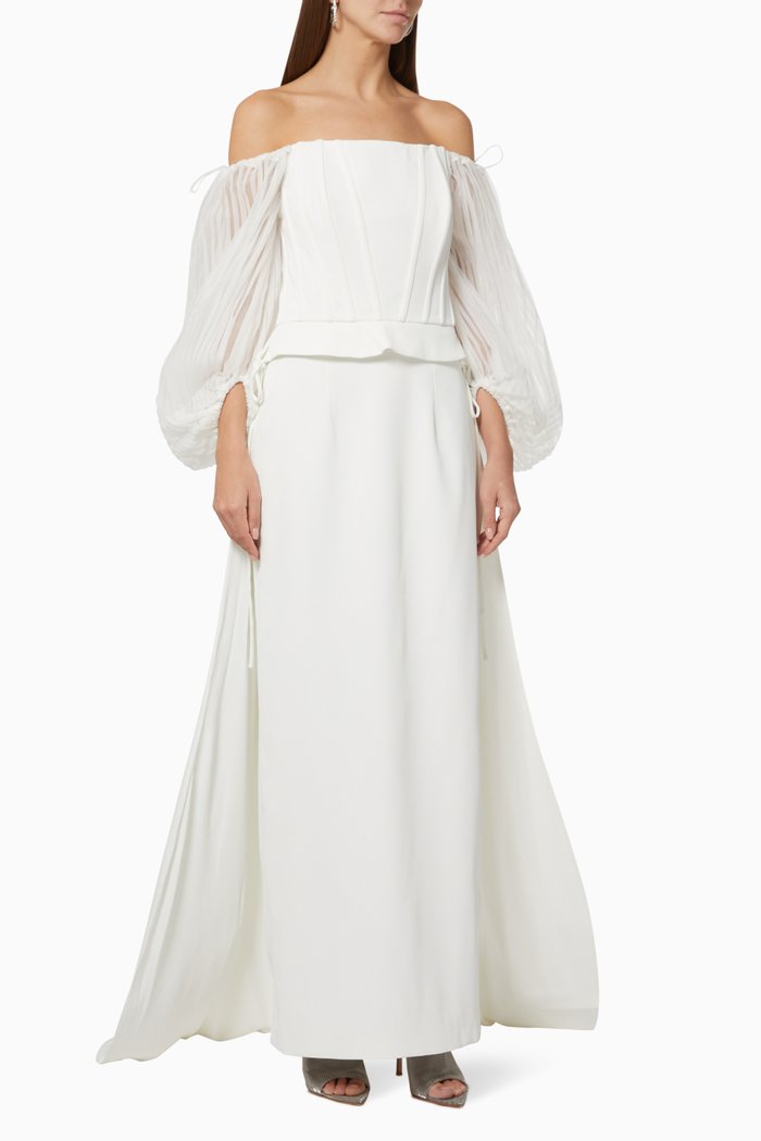 

Column Dress in Crepe, Neutral