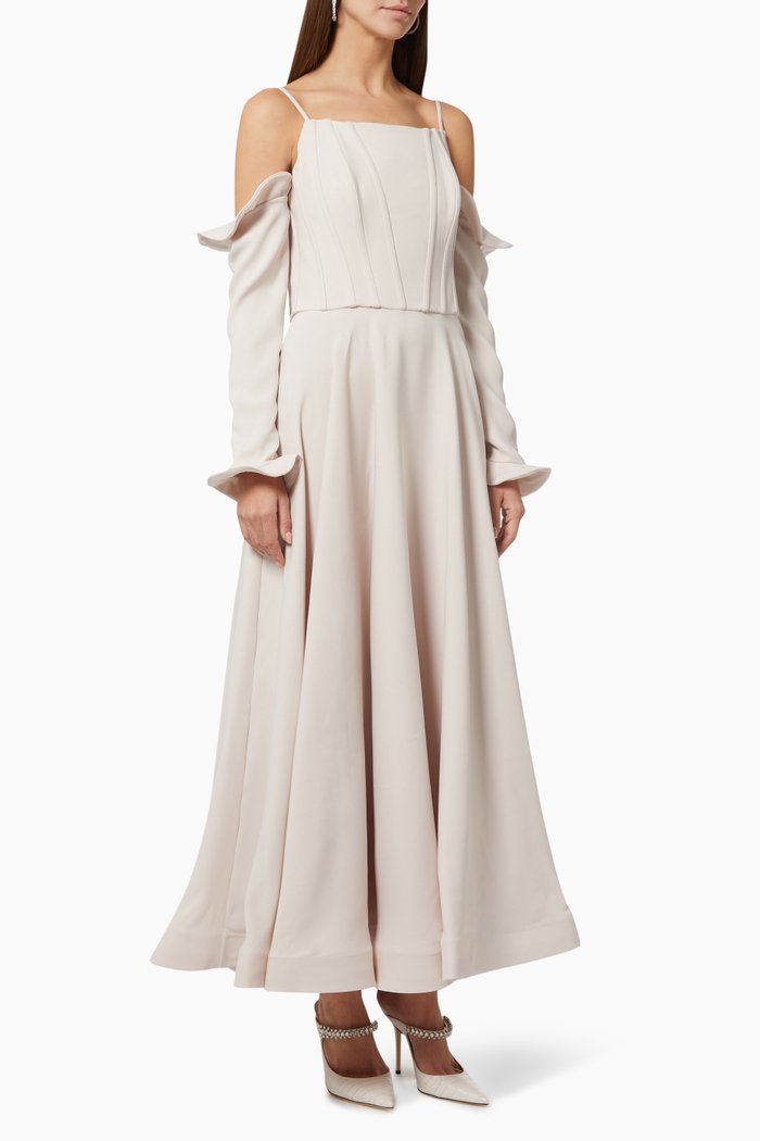 

A Line Gown in Crepe, Pink