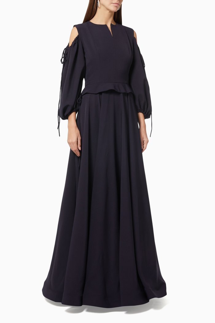 

Cut Out Gown in Crepe, Blue