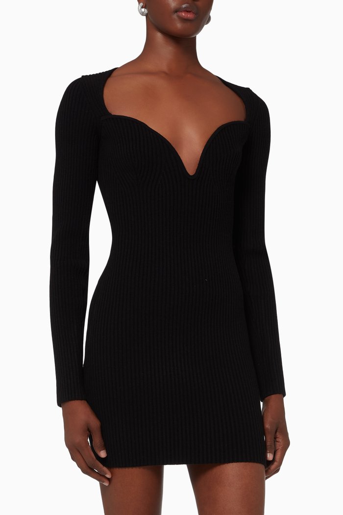 

Mija Dress in Merino Rib, Black