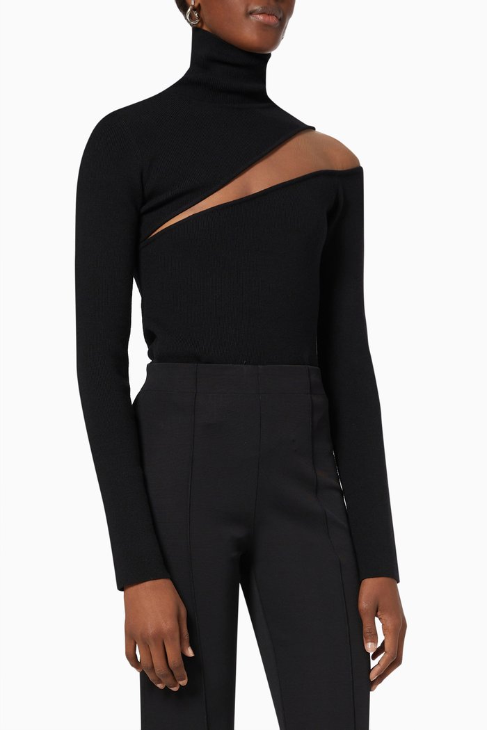 

Teba Bodysuit in Merino Wool, Black