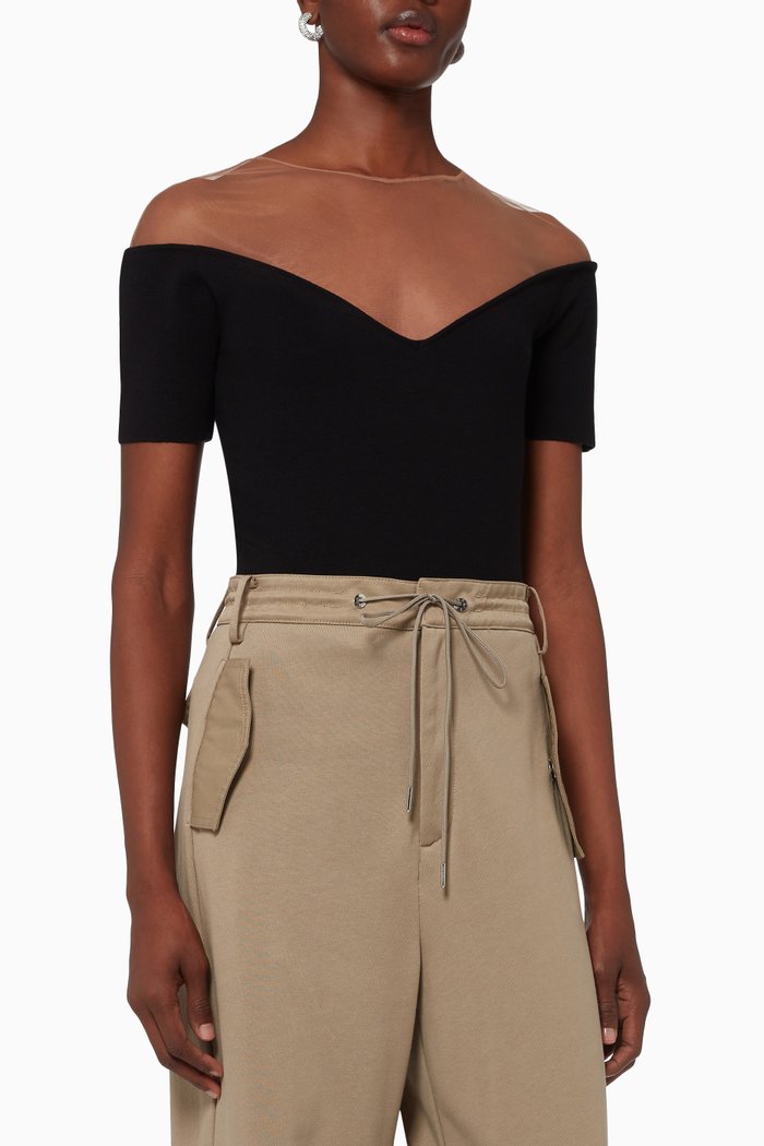 

Gaucin Bodysuit in Wool Blend, Black