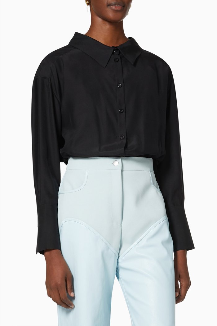 

Kura Bodysuit in Silk, Black