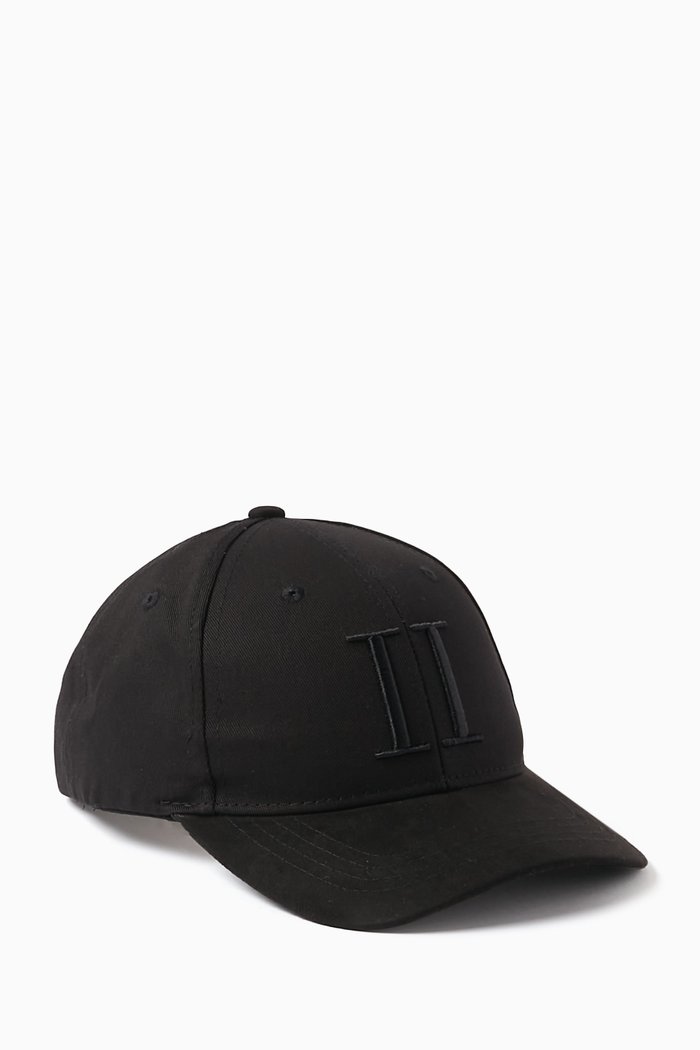 Baseball Cap II in Suede & Cotton, Black