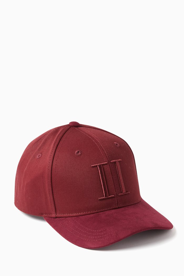 

Baseball Cap II in Suede & Cotton, Red