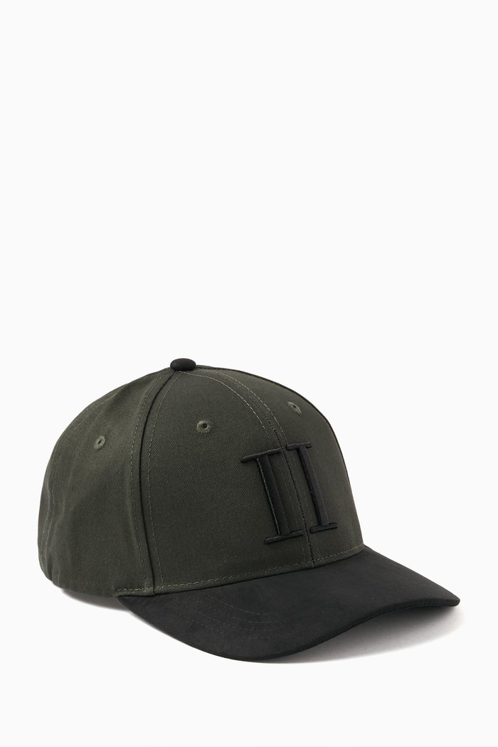 Baseball Cap II in Suede & Cotton, Green
