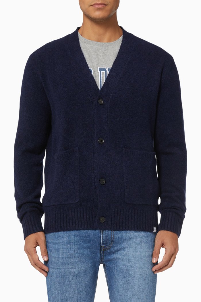 

Floyd Recycled Cardigan in Wool Blend, Blue