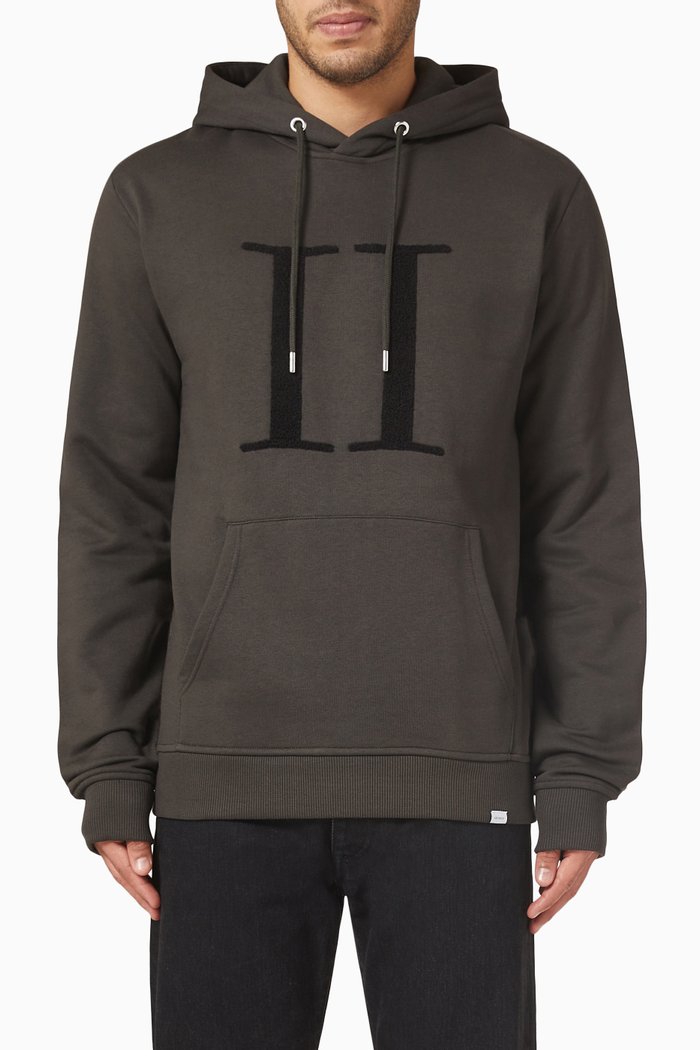 

Encore Bouclé Hoodie in Brushed Cotton Blend, Grey