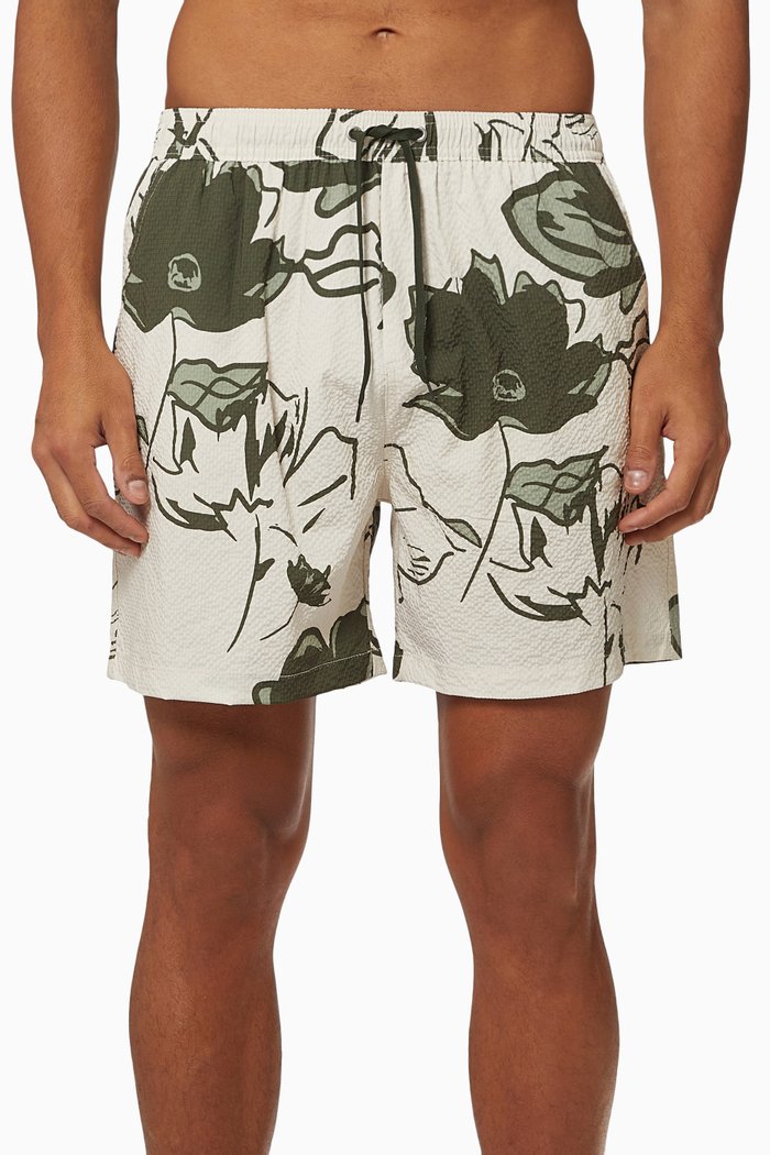 

Quinn Swim Short in AOP Recycled Polyester, Neutral