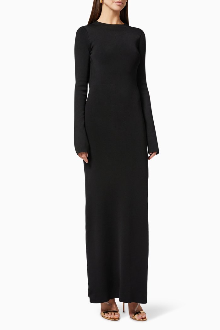 

Athena Pearl Dress in Silk Viscose, Black
