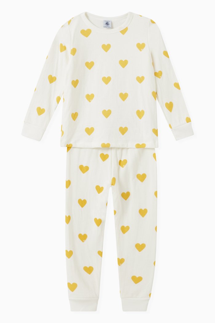 

Heart Pattern Pyjamas Set in Organic Cotton, Multicolour
