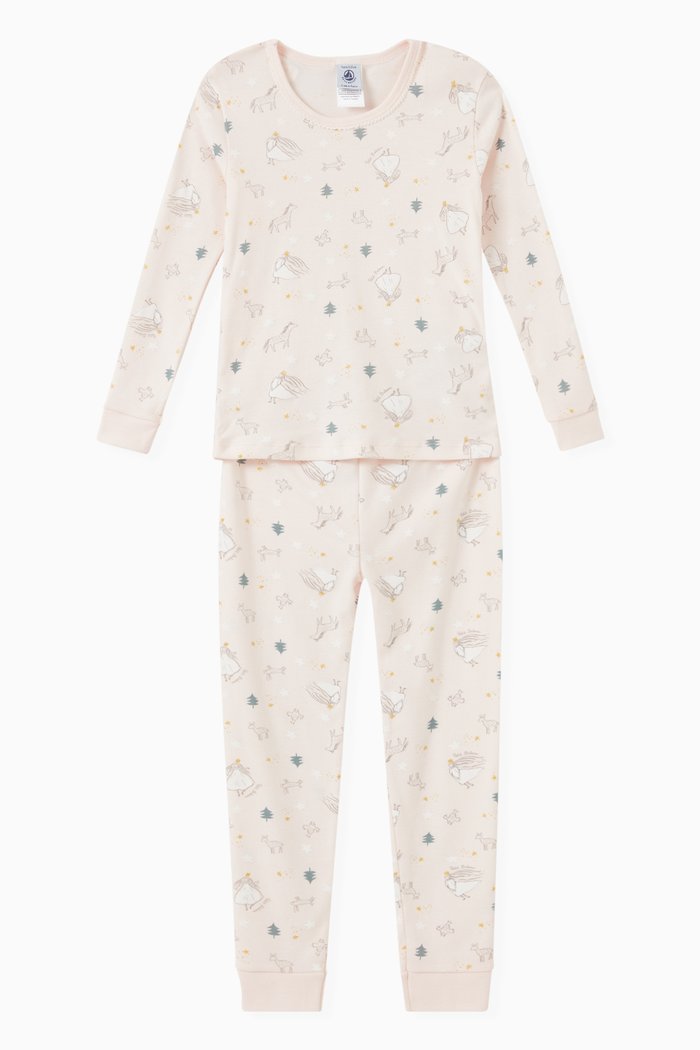 Princess Print Pyjama Set in Snugfit Cotton, Pink