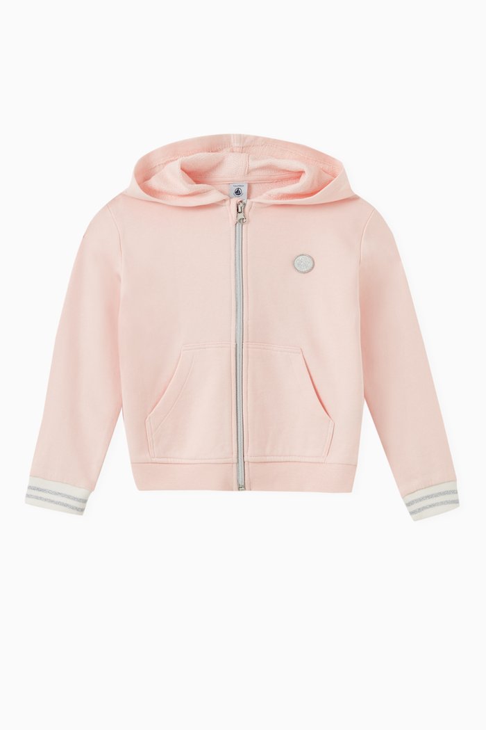 

Hoodie in Cotton Fleece, Pink