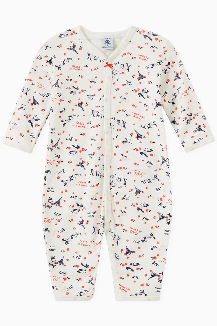 

Paris Footless Sleepsuit in Cotton, Multicolour
