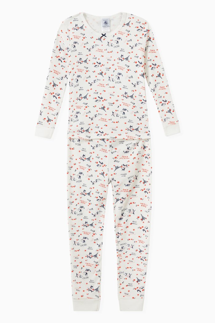 

Paris Print Pyjama Set in Organic Cotton, Multicolour