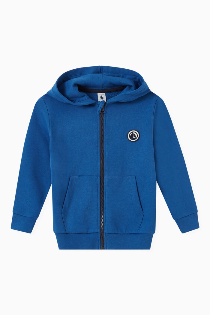 

Hoodie in Cotton Fleece, Blue