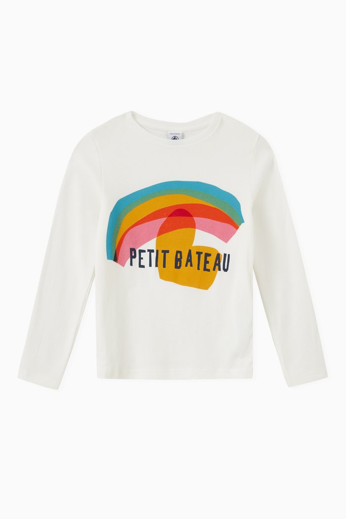 

Rainbow Print T-shirt in Cotton, White
