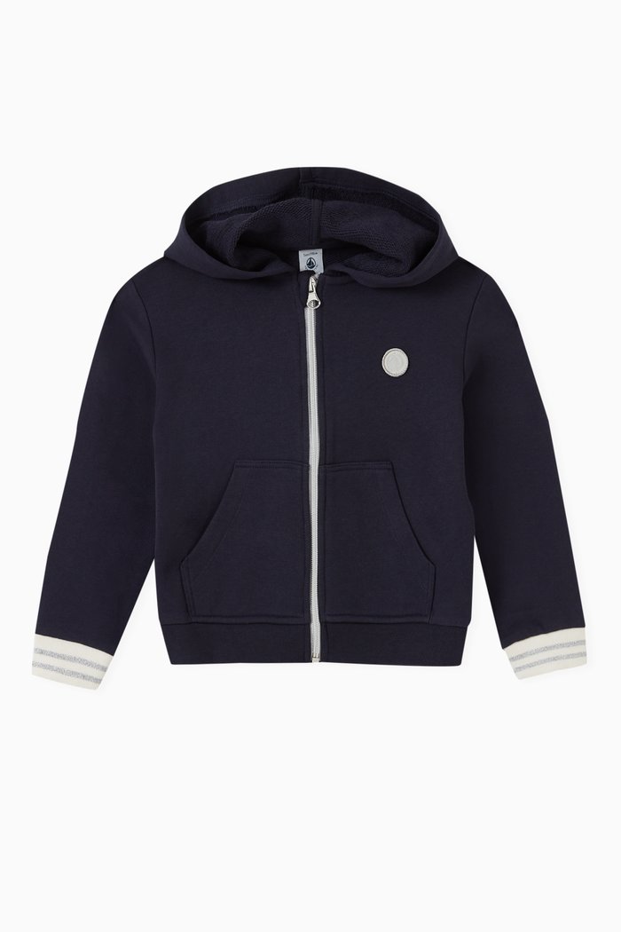 

Hoodie in Cotton Fleece, Blue