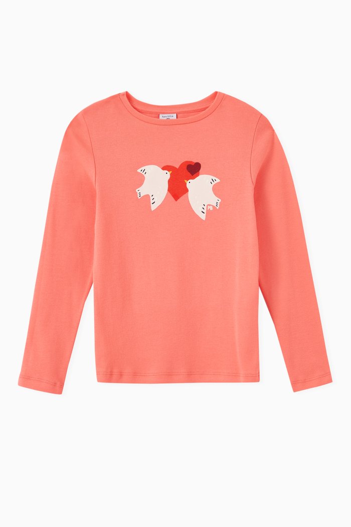 

Long Sleeved T-shirt in Cotton, Pink