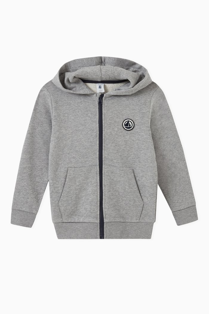 

Hoodie in Cotton Fleece, Grey