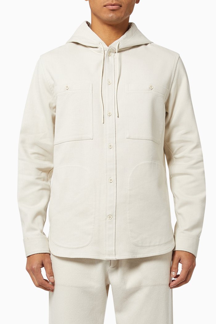 

Hooded Jacket in Twill, Neutral