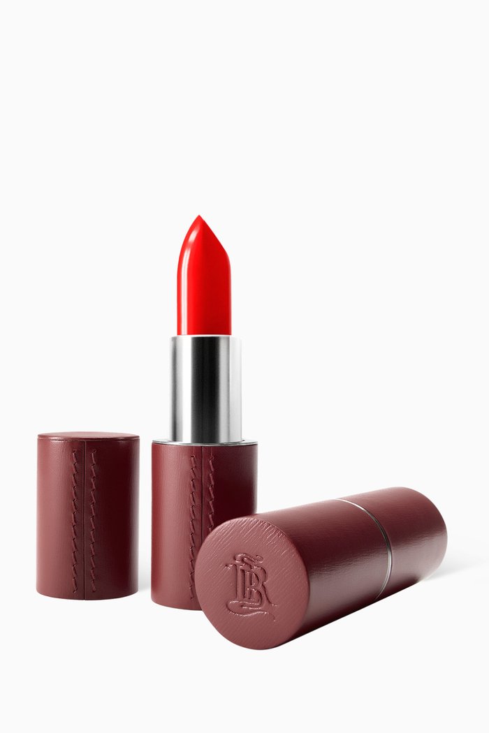 

Chocolate Refillable Fine Leather Lipstick Case, Undefined