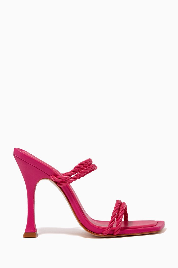 

Sexy O'Clock Mule Heels in Leather, Pink