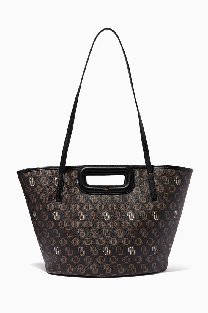 

Basket Print Clover M Tote Bag in Canvas, Brown