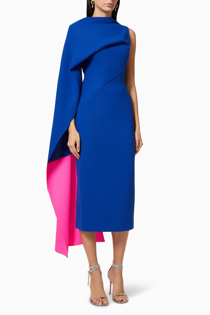 

Edith Dress in Virgin Wool, Blue